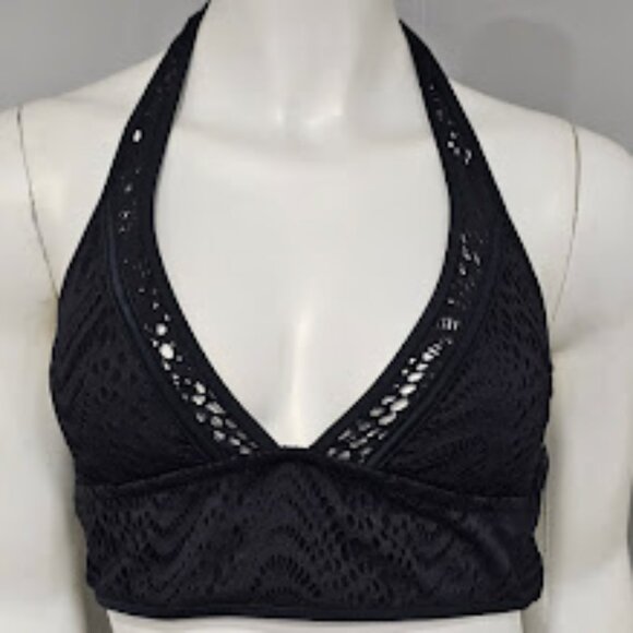 Bar III Crochet Longline Halter Bikini Top - Picture 2 of 9